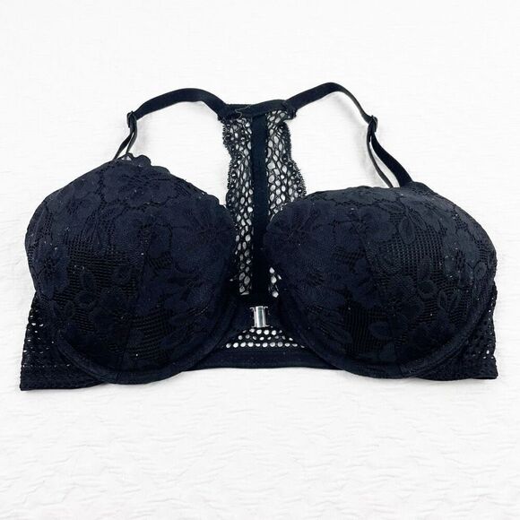 BUY 1 GET 1 FREE H&M 34D front close black lace bra - Picture 1 of 11
